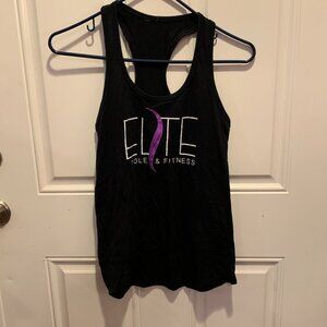 🙌 2/$55 Elite Pole & Fitness Studio Brand Logo Black Racerback Tank Top Small